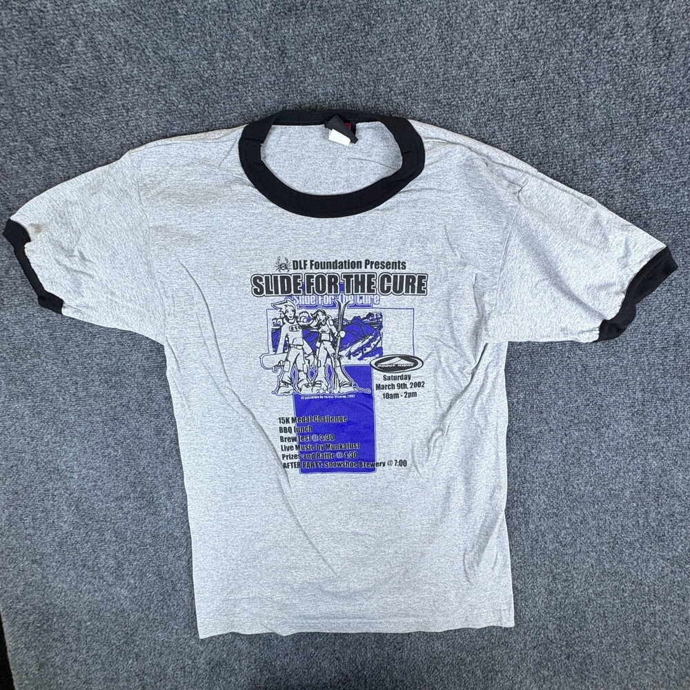 Independent Truck Company T-Shirt Mens Gray L DLF‎ Foundation Slide For The Cure